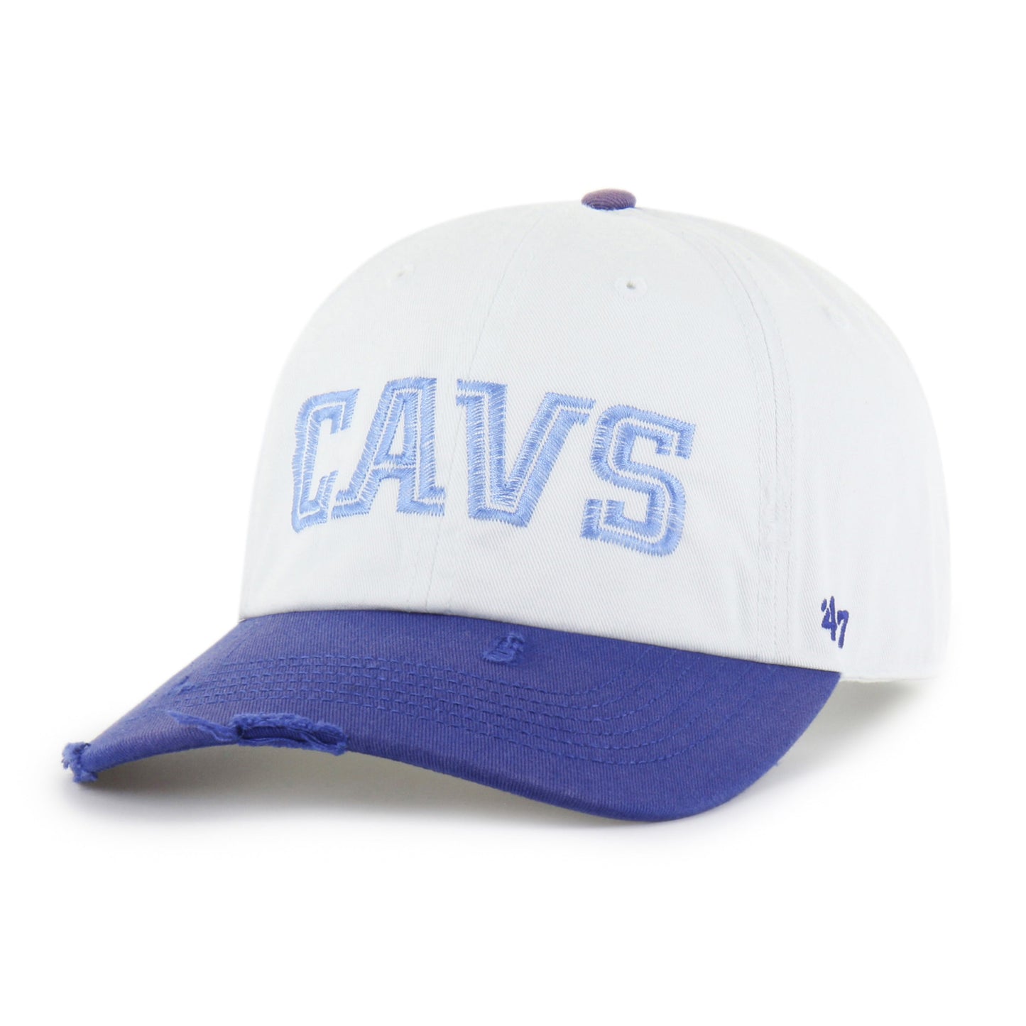 CLEVELAND CAVALIERS HARDWOOD CLASSICS WORN SCRIPT '47 CLEAN UP MF MID FIT